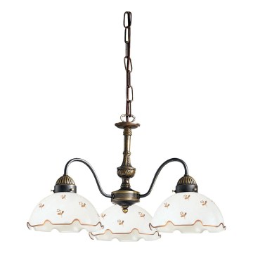 Kolarz 731.83.160 - Lampadario a catena NONNA 3xE27/75W/230V, motivo floreale in oro rosa