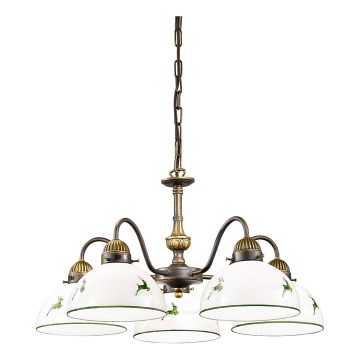Kolarz 731.85.100 - Suspension chaîne NONNA 5xE27/75W/230V cerf vert