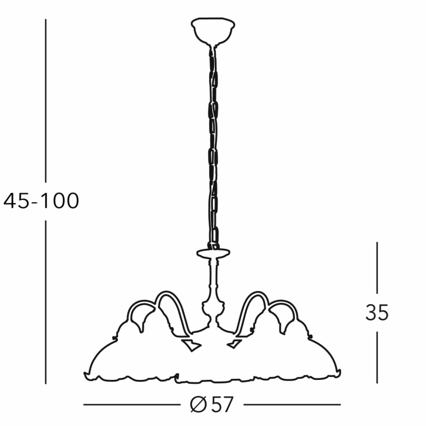 Kolarz 731.85.100 - Suspension chaîne NONNA 5xE27/75W/230V cerf vert