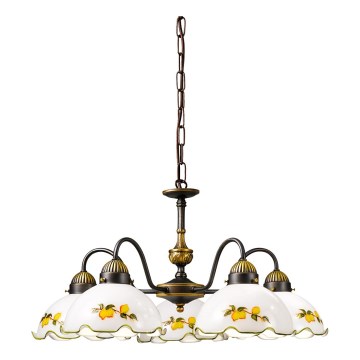 Kolarz 731.85.116 - Lampadario con catena NONNA 5xE27/75W/230V limoni