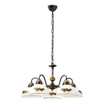 Kolarz 731.85.121 - Lampadario a sospensione con catena NONNA 5xE27/75W/230V uva/fragole