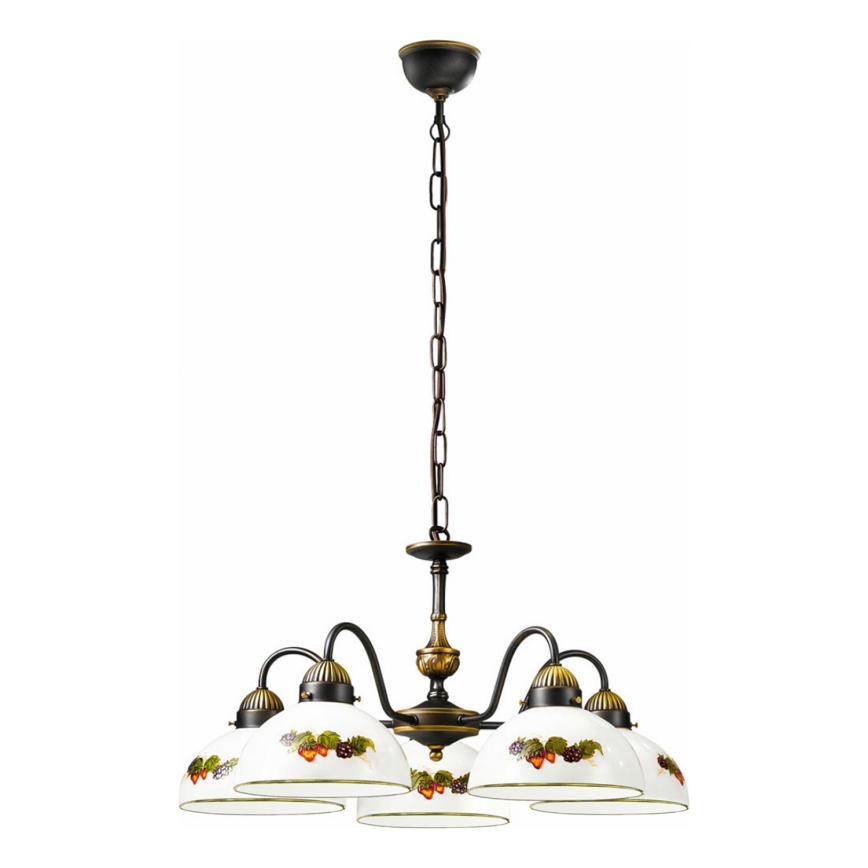 Kolarz 731.85.121 - Lampadario a sospensione con catena NONNA 5xE27/75W/230V uva/fragole