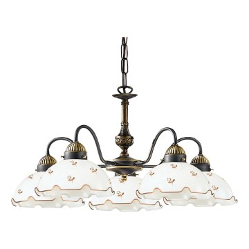 Kolarz 731.85.160 - Lustre suspendu sur chaîne NONNA 5xE27/75W/230V, motifs floraux, finition or rose