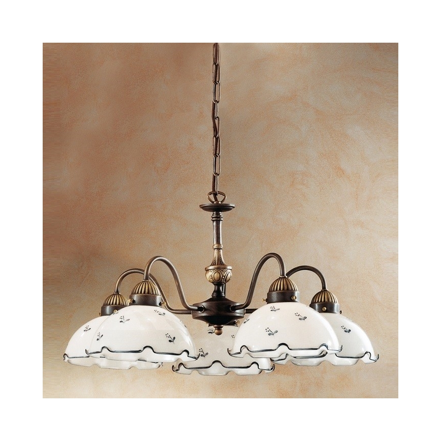 Kolarz 731.85.17 - Hängeleuchte an Kette NONNA 5xE27/75W/230V blau