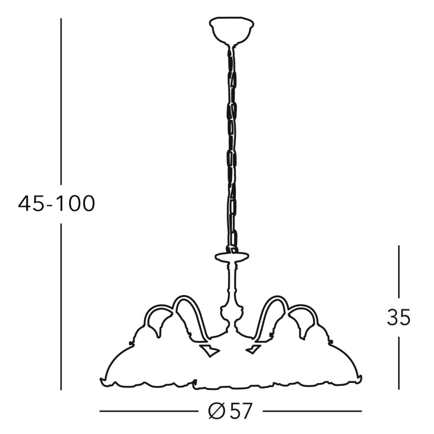 Kolarz 731.85.17 - Lampadario su catena NONNA 5xE27/75W/230V blu
