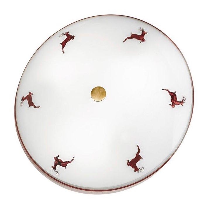 Kolarz 731.U12.4.103 - Deckenleuchte NONNA 2xE14/60W/230V Ø 32 cm rot/messing