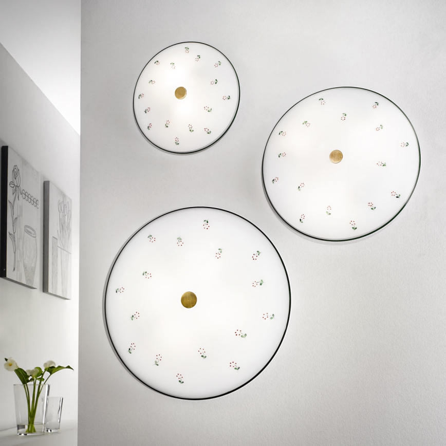 Kolarz 731.U14.4.70- Plafoniera NONNA 4xE27/60W/230V diametro 54 cm verde/ottone