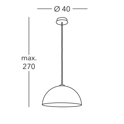 Kolarz A1339.31.Co.VinCu/40 - Lampadario a sospensione con filo CULT 1xE27/100W/230V diametro 40 cm rame