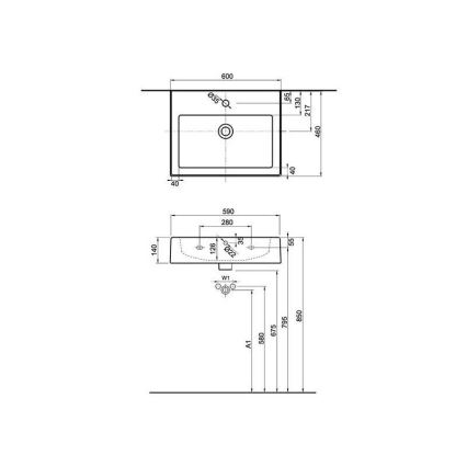 Kolo L51160000 - Lavabo suspendu Twins 60x46 cm céramique/blanc