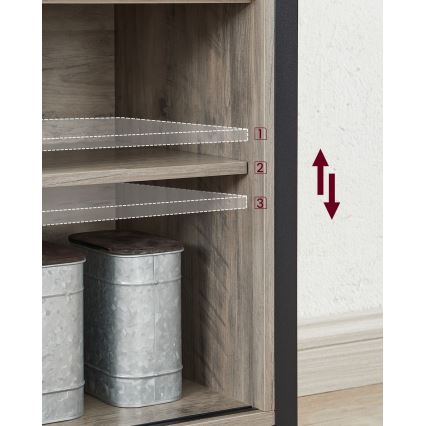 Kommode mit Schiebetüren FIRA Taupe/Schwarz