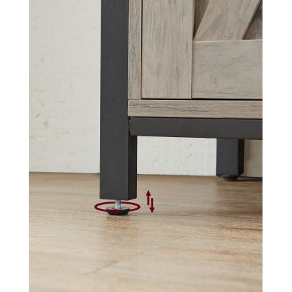 Kommode mit Schiebetüren FIRA Taupe/Schwarz