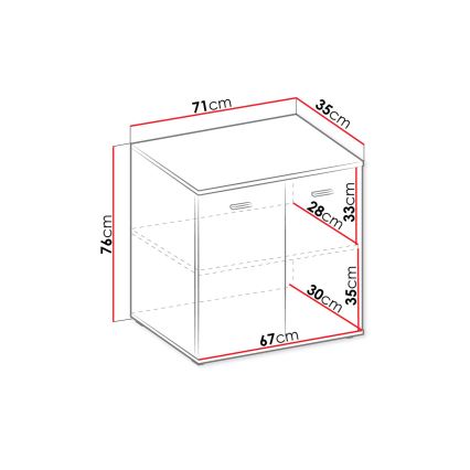 Kommode MIKE 76x71 cm weiß