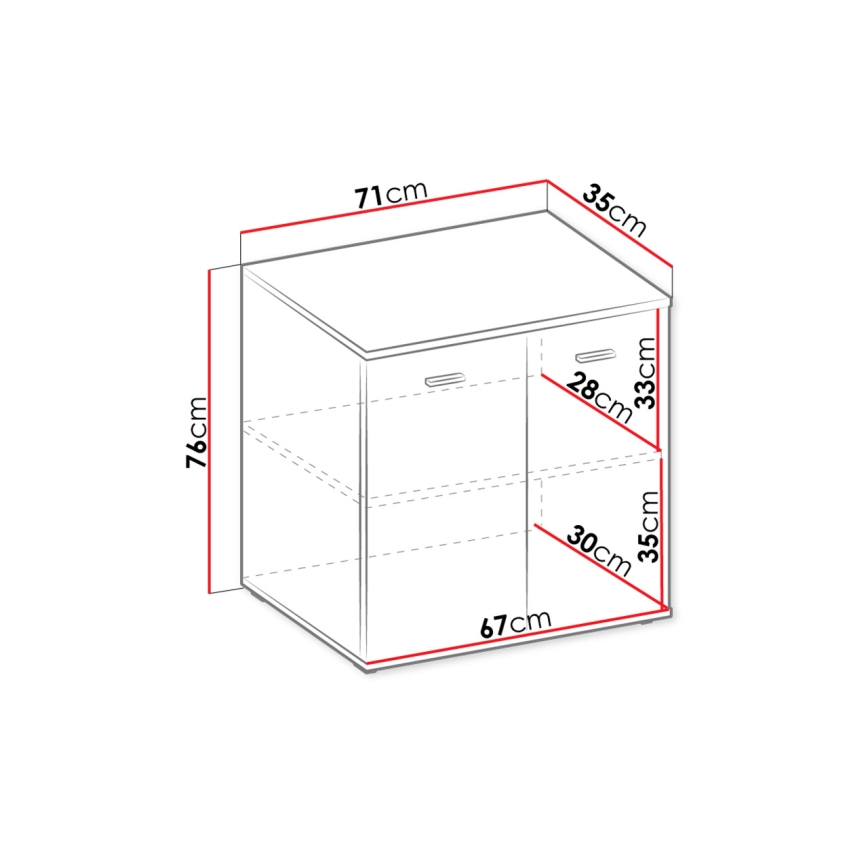 Kommode MIKE 76x71 cm weiß