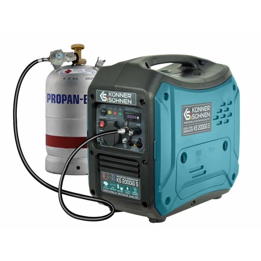 Könner & Söhnen KS7869 - Generatore elettrico inverter a gas e benzina KS 2000iG S 2000W