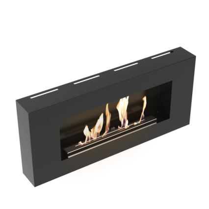 Kratki - Camino a bioetanolo da parete 40x90 cm 1,5 kW nero