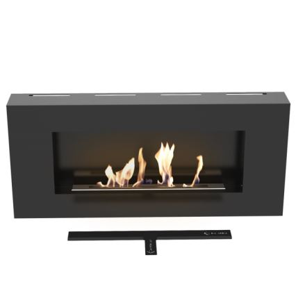 Kratki - Camino a bioetanolo da parete 40x90 cm 1,5 kW nero