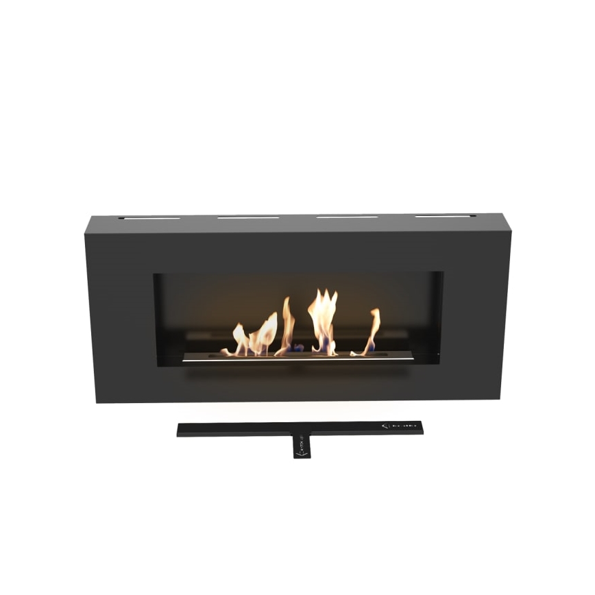 Kratki - Camino a bioetanolo da parete 40x90 cm 1,5 kW nero