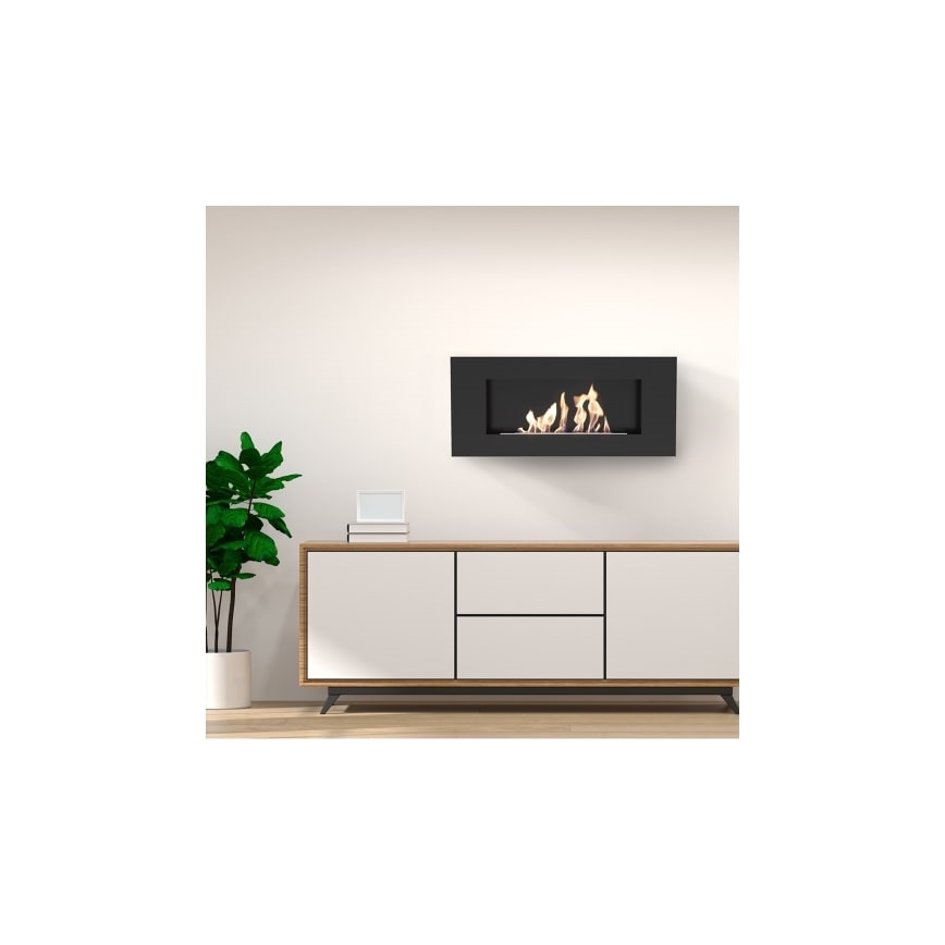 Kratki - Cheminée murale BIO 40x90 cm 1,5kW noir