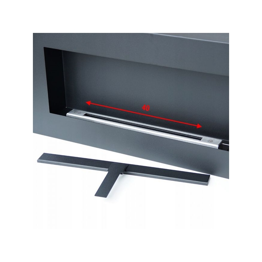 Kratki - Cheminée murale BIO 40x90 cm 1,5kW noir