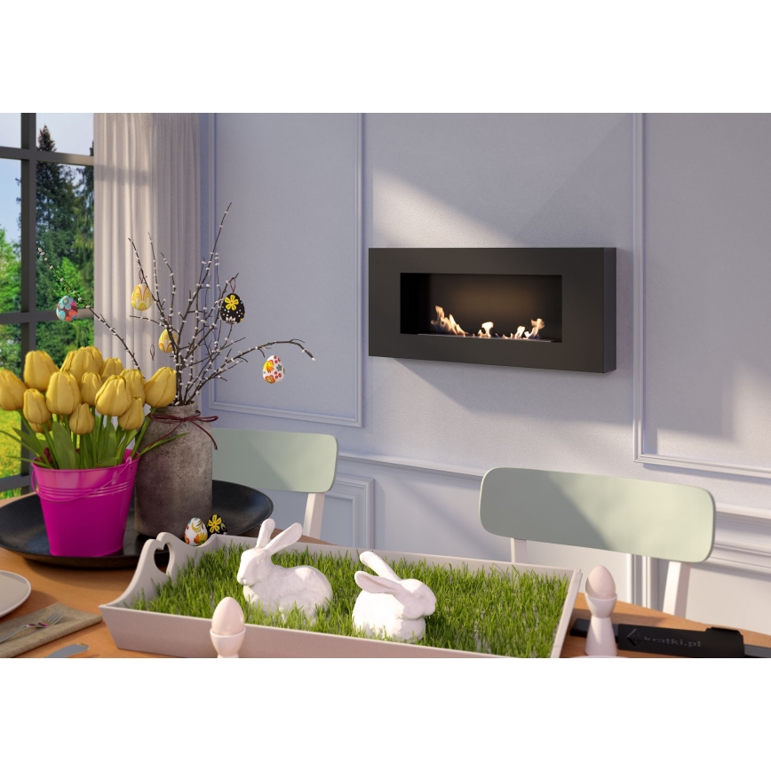 Kratki - Cheminée encastrée BIO 40x90 cm 2kW noir