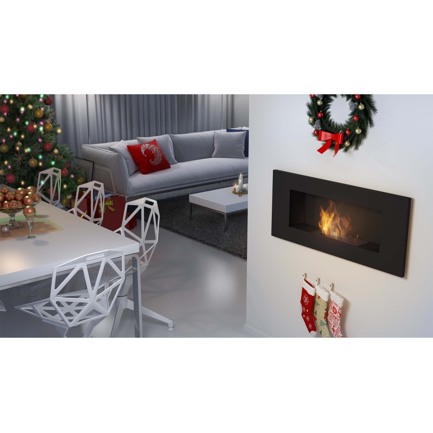 Kratki - Integrato Caminetto BIO 40x90 cm 2kW nero