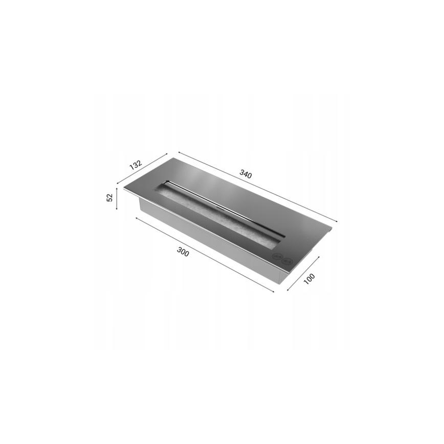 Kratki - Integrato Caminetto BIO 40x90 cm 2kW nero