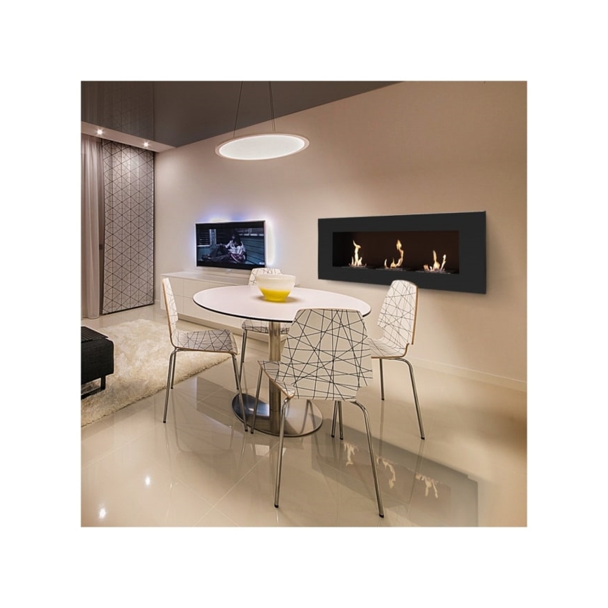 Kratki - Integrato Caminetto BIO 40x120 cm 3x1,1kW nero