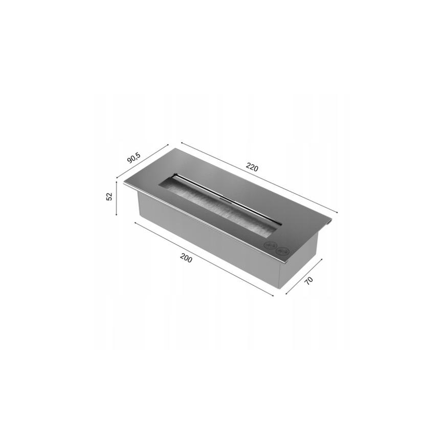 Kratki - Integrato Caminetto BIO 40x120 cm 3x1,1kW nero