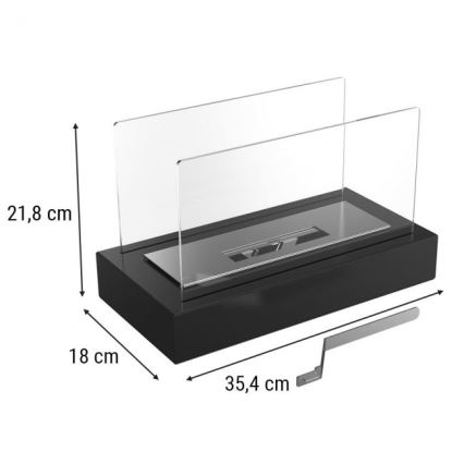 Kratki - Caminetto BIO 21,8x35,4 cm 1kW nero