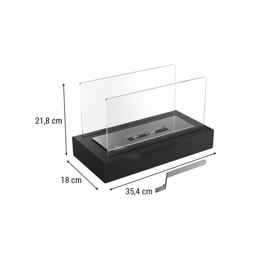 Kratki - Caminetto BIO 21,8x35,4 cm 1kW nero