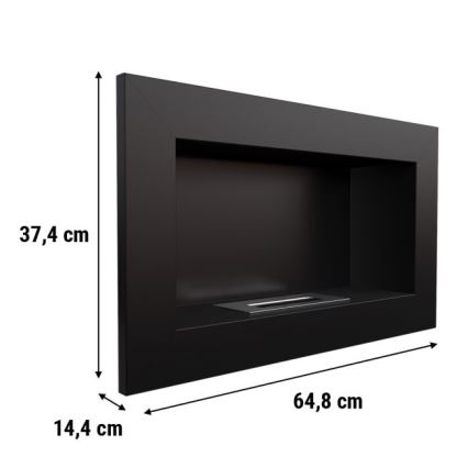 Kratki - Integrato Caminetto BIO 37,4x64,8 cm 1kW nero