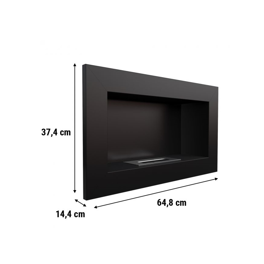 Kratki - Integrato Caminetto BIO 37,4x64,8 cm 1kW nero