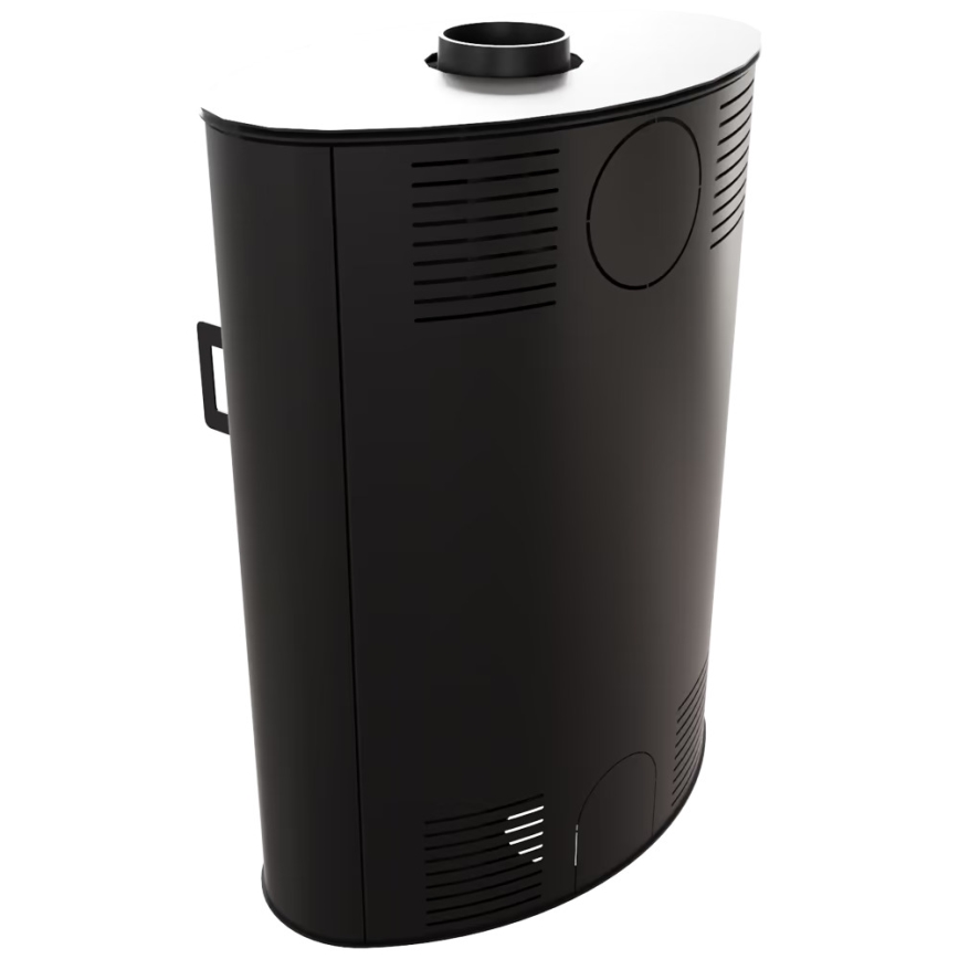 Kratki - Caminetto in acciaio con chiusura automatica della porta 10kW 150 mm nero