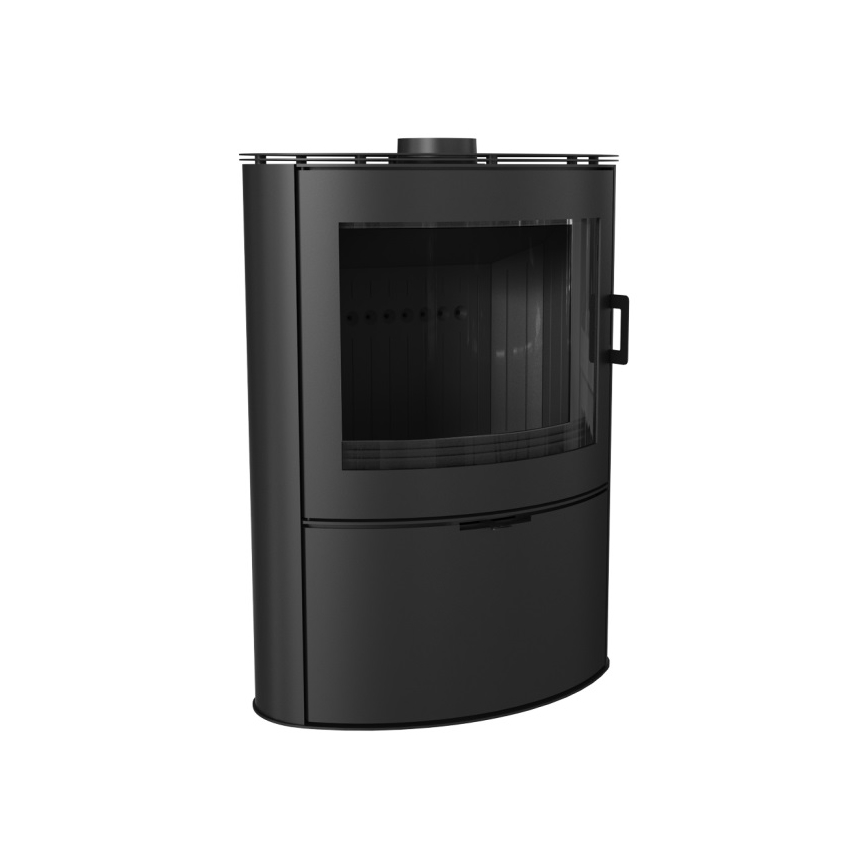 Kratki - Stahlkamin mit automatischer Türschließung 10kW 150 mm schwarz
