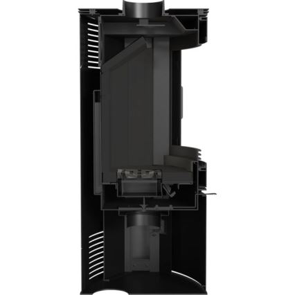 Kratki - Stahlkamin mit automatischer Türschließung 10kW 150 mm schwarz