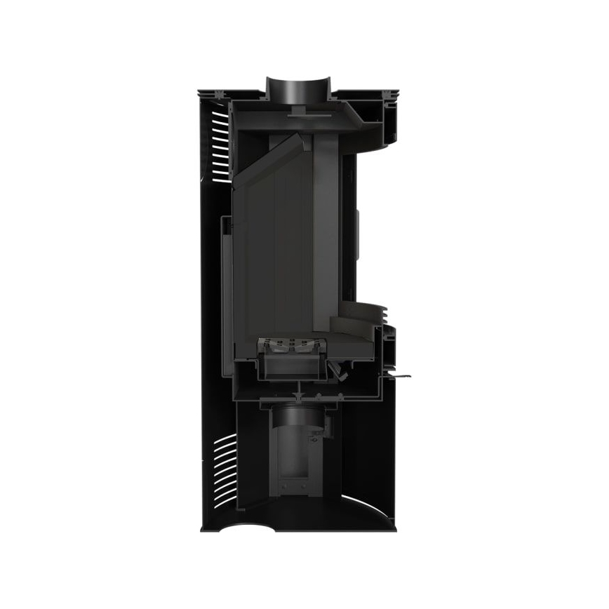 Kratki - Stahlkamin mit automatischer Türschließung 10kW 150 mm schwarz