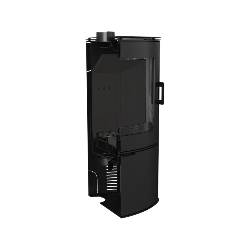 Kratki - Stahlkamin mit automatischer Türschließung 10kW 150 mm schwarz