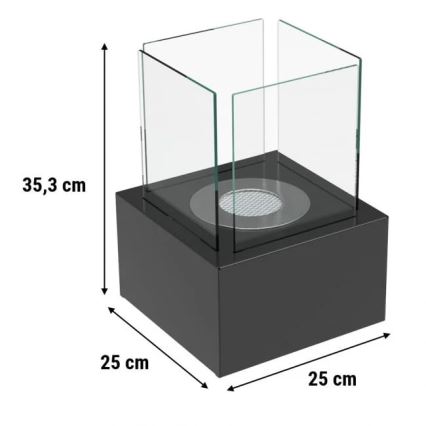 Kratki - Caminetto BIO 35,3x25 cm 1kW nero