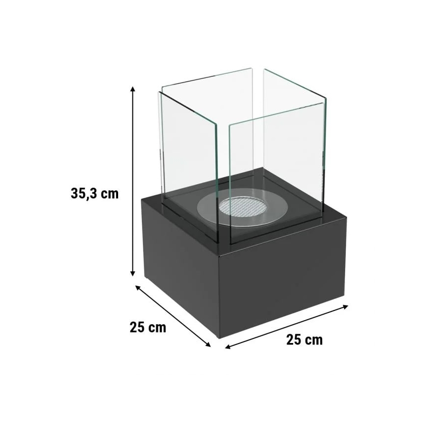 Kratki - Caminetto BIO 35,3x25 cm 1kW nero