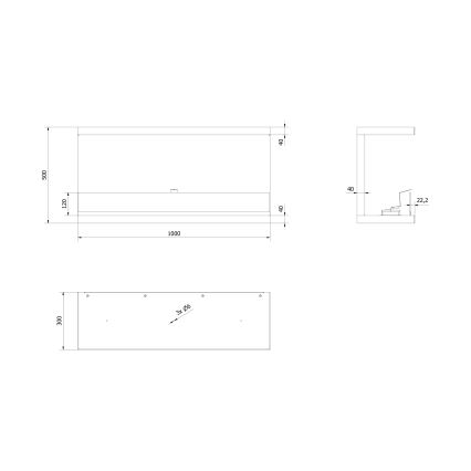 Kratki - Cheminée encastrée BIO 50x100 cm 7kW noir