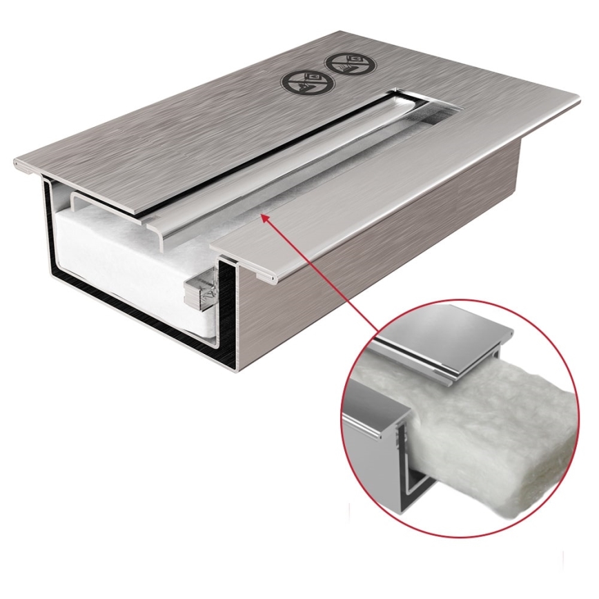 Kratki - Einbau-Bio-Kamin 50x100 cm 3,5 kW schwarz