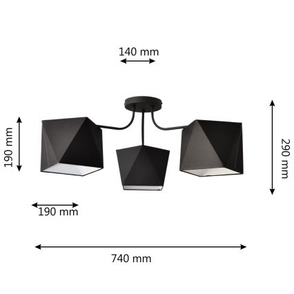 Kronleuchter ADAMANT 3xE27/15W/230V schwarz