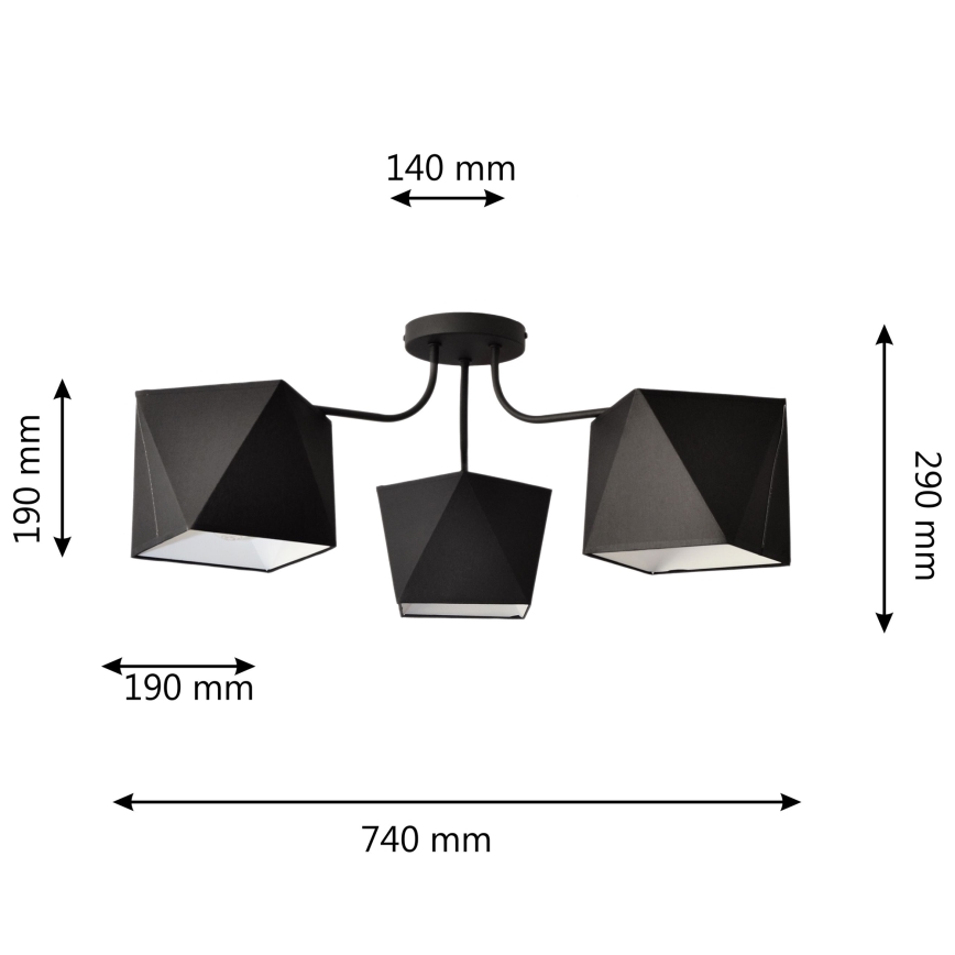 Kronleuchter ADAMANT 3xE27/15W/230V schwarz