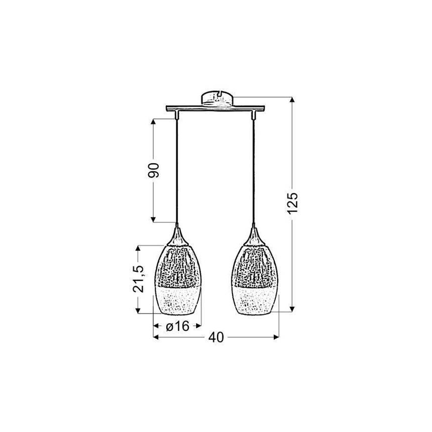 Kronleuchter an einer Litze CELIA 2xE27/60W/230V