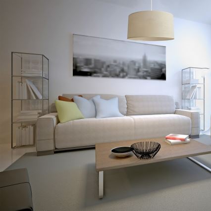 Kronleuchter an einer Schnur ALBA 1xE27/15W/230V d. 40 cm beige