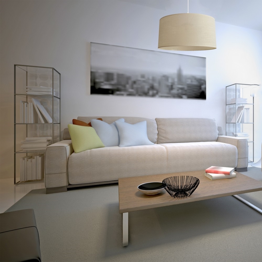 Kronleuchter an einer Schnur ALBA 1xE27/15W/230V d. 40 cm beige