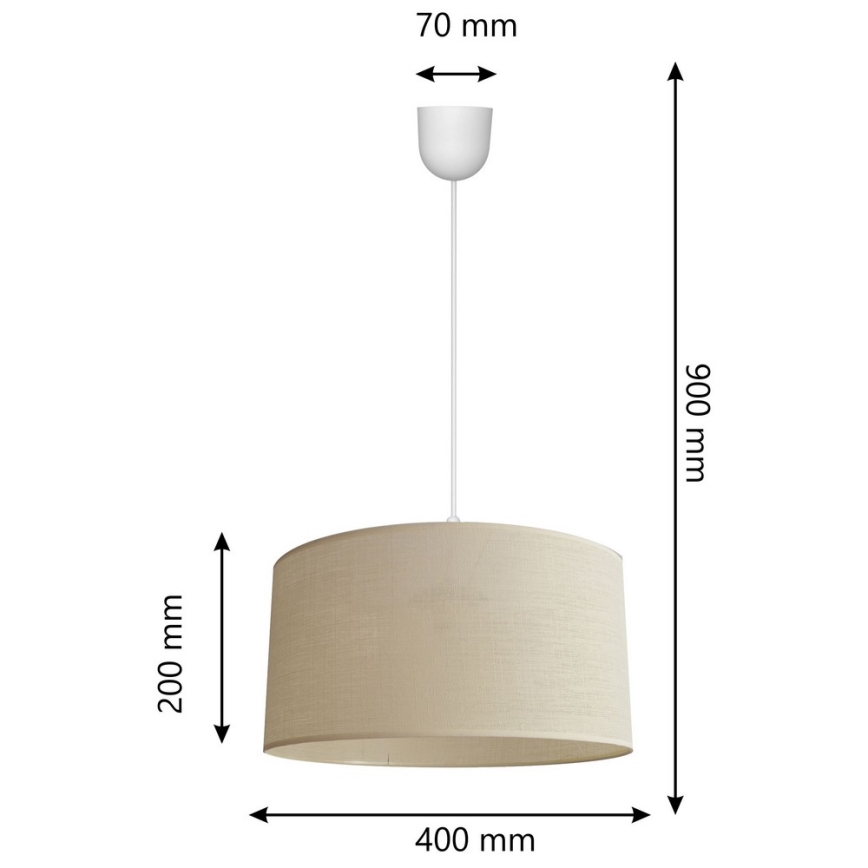 Kronleuchter an einer Schnur ALBA 1xE27/15W/230V d. 40 cm beige