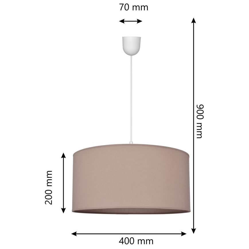 Kronleuchter an einer Schnur ALBA 1xE27/15W/230V d. 40 cm beige