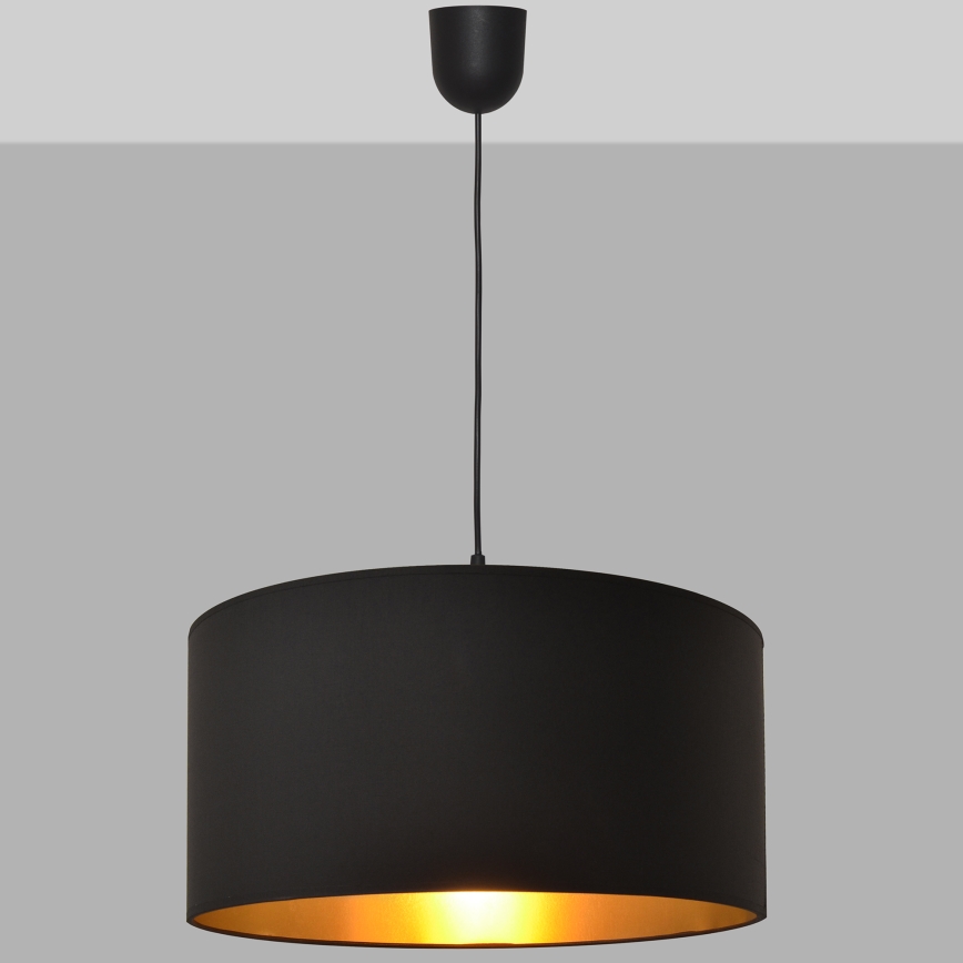 Kronleuchter an einer Schnur ALBA 1xE27/15W/230V d. 40 cm schwarz/gold