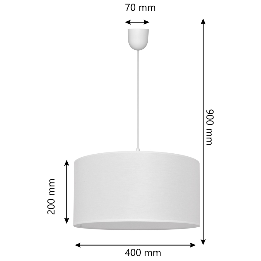 Kronleuchter an einer Schnur ALBA 1xE27/15W/230V d. 40 cm weiß